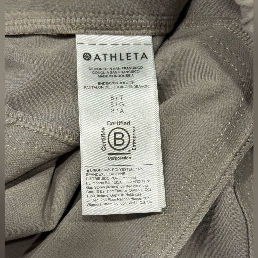 ATHLETA Endeavor Jogger Pants Inseam 30 size 8 TALL Tan Work Casual - Picture 6 of 7